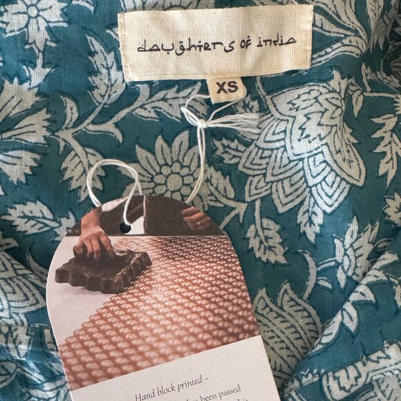 NWT Daughters of India Kyra Mini Dress in Ocean Blue, size XS - Picture 8 of 8